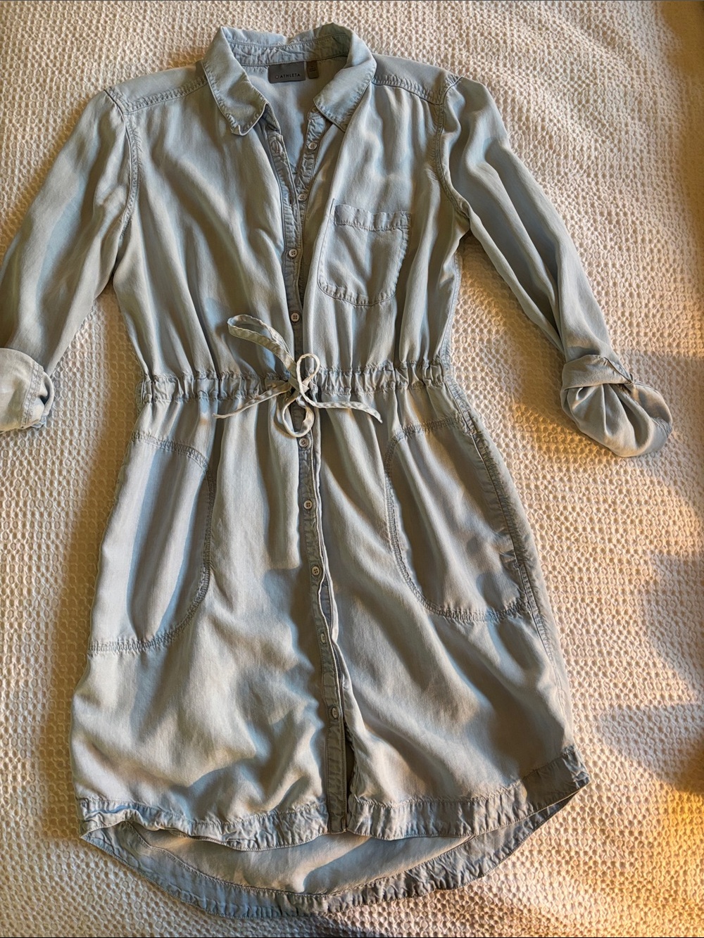 Athleta Light Blue Denim Shirt Dress Jacket
